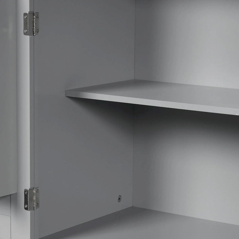 Armadietto alto con ante e cassetto, grigio / nero / bianco, 1 unità