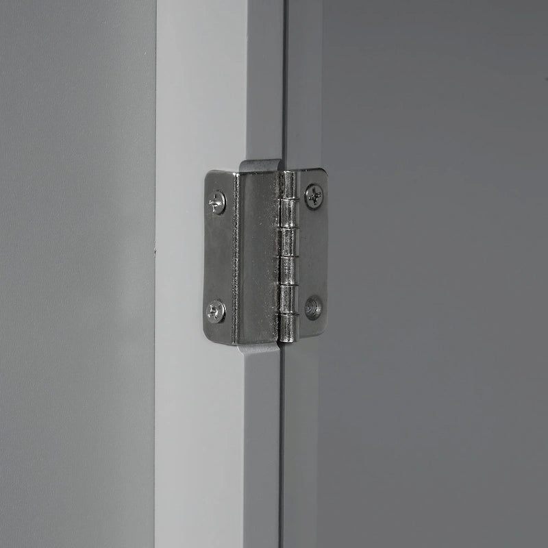 Armadietto alto con ante e cassetto, grigio / nero / bianco, 1 unità