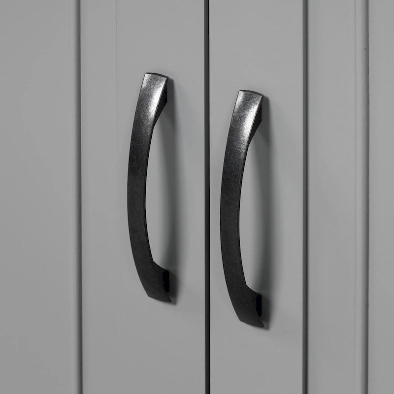 Armadietto alto con ante e cassetto, grigio / nero / bianco, 1 unità