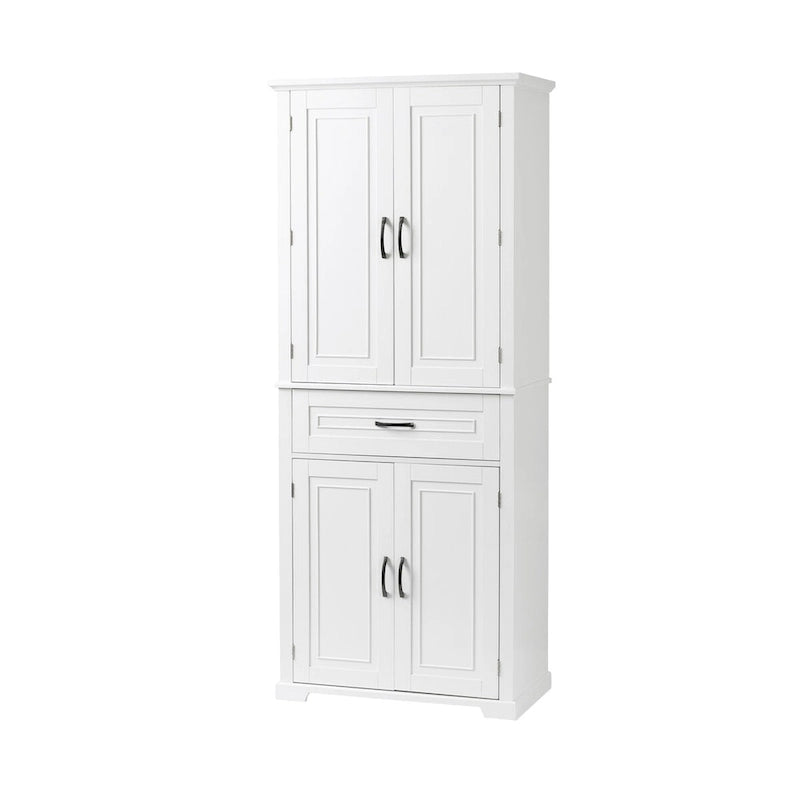 Armadietto alto con ante e cassetto, grigio / nero / bianco, 1 unità