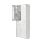 Armadietto alto con ante e cassetto, grigio / nero / bianco, 1 unità