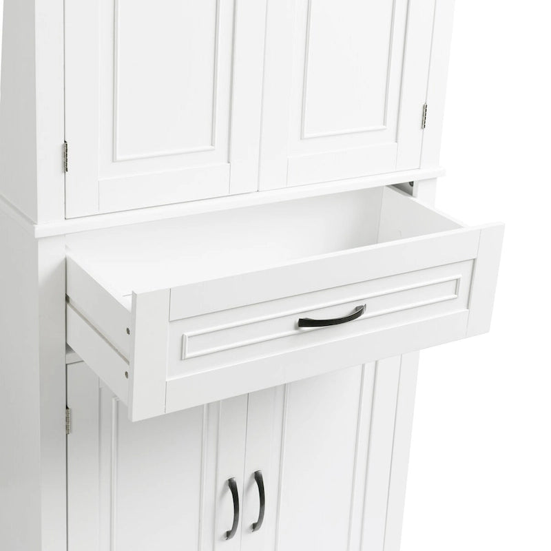 Armadietto alto con ante e cassetto, grigio / nero / bianco, 1 unità