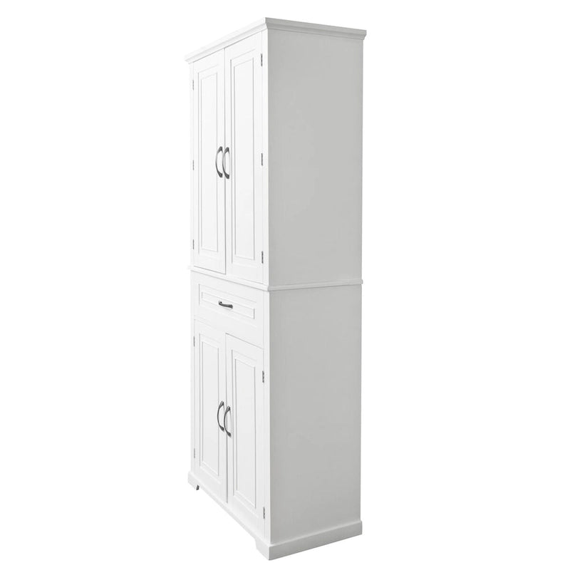 Armadietto alto con ante e cassetto, grigio / nero / bianco, 1 unità