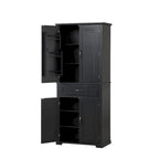Armadietto alto con ante e cassetto, grigio / nero / bianco, 1 unità