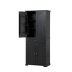Armadietto alto con ante e cassetto, grigio / nero / bianco, 1 unità