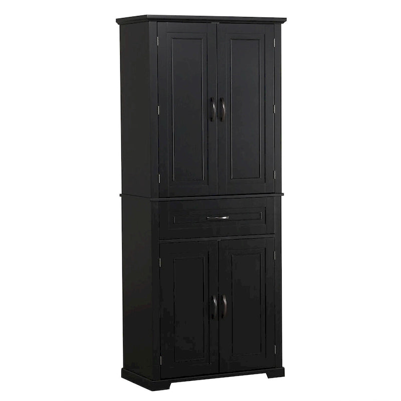 Armadietto alto con ante e cassetto, grigio / nero / bianco, 1 unità