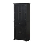Armadietto alto con ante e cassetto, grigio / nero / bianco, 1 unità