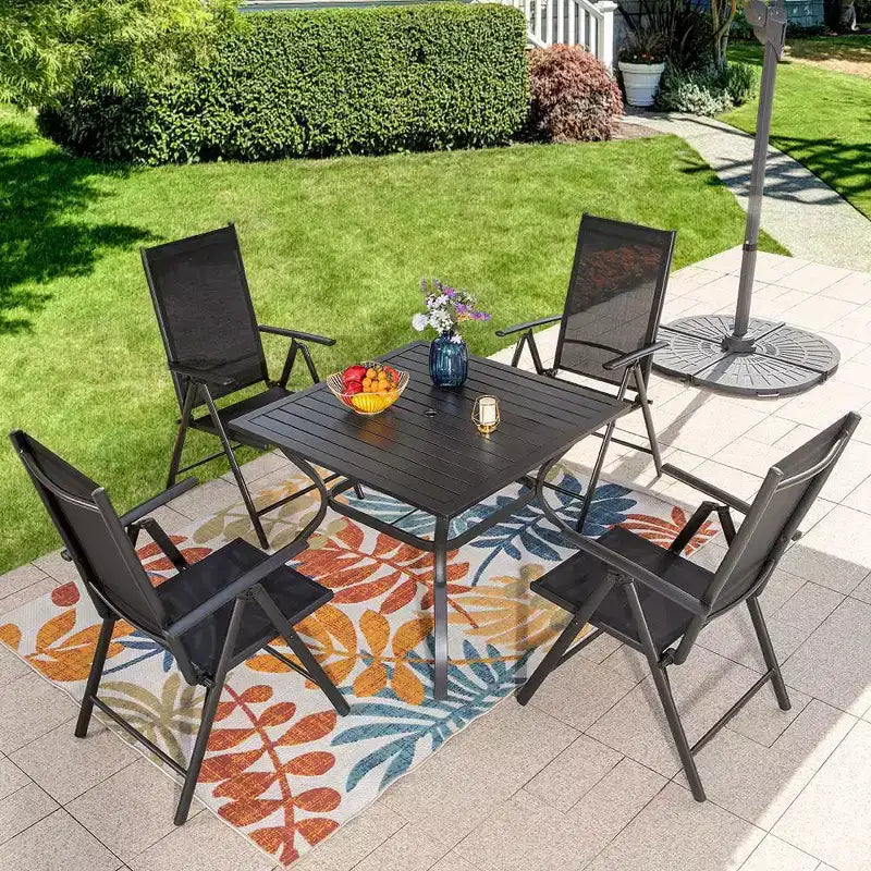 Tavolo da pranzo quadrato in acciaio per esterni - Captiva Designs: Resistente all'acqua