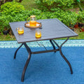 Outdoor Square Steel Dining Table - Captiva Designs: Water-Resistant