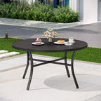 Captiva Designs Set da pranzo da 7 pezzi con tavolo rotondo in acciaio e sedie girevoli in vimini con cuscini spessi