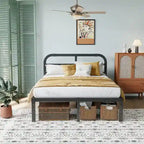 Struttura Letto in Metallo Nero con Testiera — Twin / Twin XL / King / Cal King