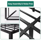 Struttura Letto in Metallo Nero con Testiera — Twin / Twin XL / King / Cal King