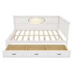 Divano Letto ad Angolo a L Bianco con Contenitore, LED e USB, Singolo/Matrimoniale