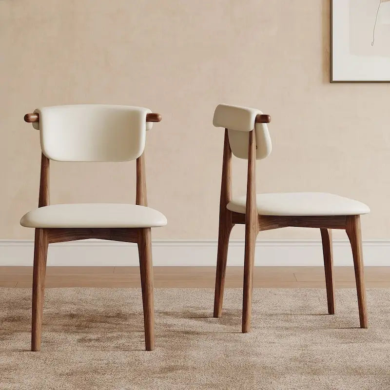 Set di 2 sedie da pranzo in similpelle beige, altezza standard