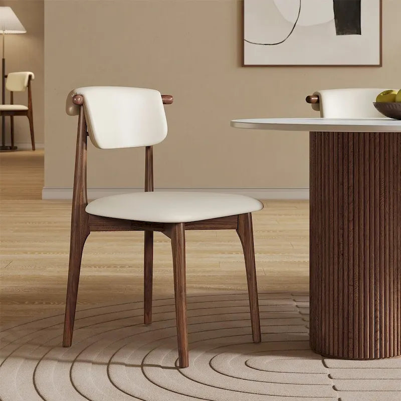Set di 2 sedie da pranzo in similpelle beige, altezza standard
