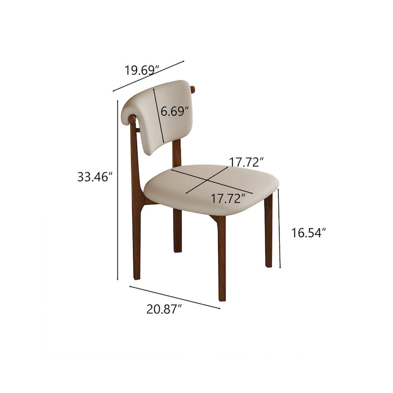 Set di 2 sedie da pranzo in similpelle beige, altezza standard